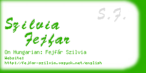 szilvia fejfar business card